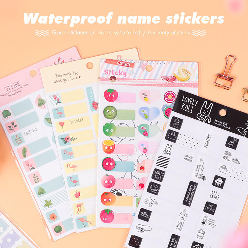 

Hobbies and Toys Cute Cartoon Waterproof Name Stickers, Pattern1