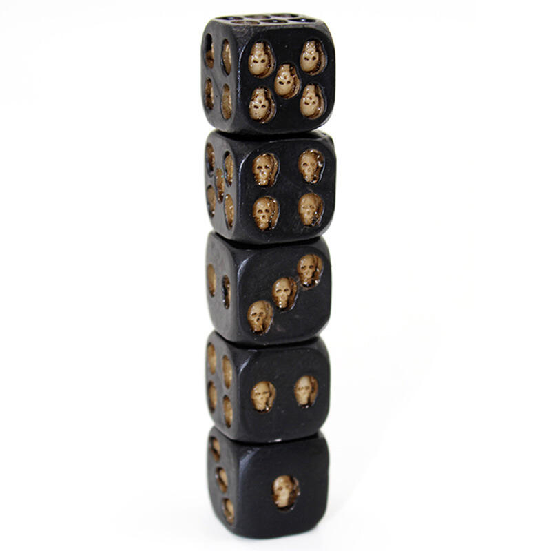 

5Pcs 6 Sided Black Funny Skull Dice