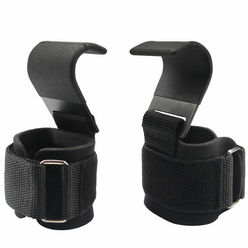 

2Pcs Fitness Weight Lifting Grip Hooks, Black, 468197