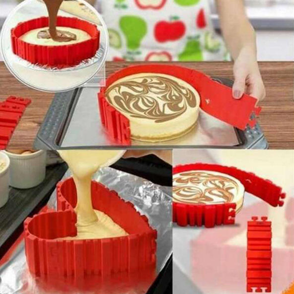 

Tools Transformable DIY Puzzle Silicone Cake Mold, Red