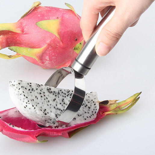 

Stainless Steel Fruit Digging Peeler in Silver. Size