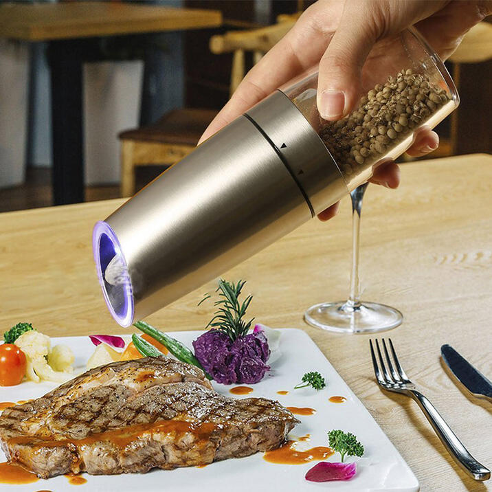 

Tools Electric Induction Stainless Steel Pepper Grinder, Silver