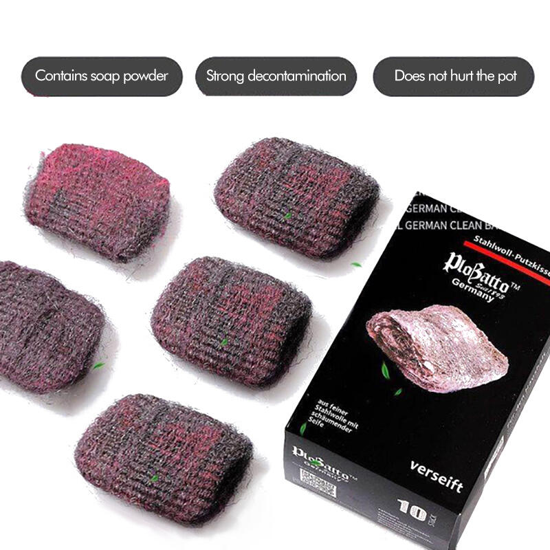 

Tools 10Pcs Steel Wool Scrub Scouring Pad, Black