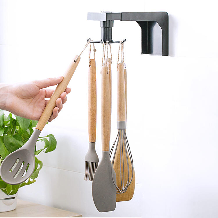 

Tools Nail-Free Telescopic Rotating Shelf, Black