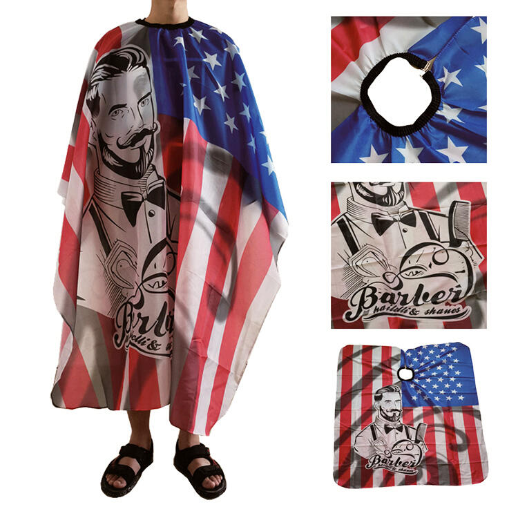 

Home Decor American Flag Waterproof Hair Cutting Cape, Multicolor