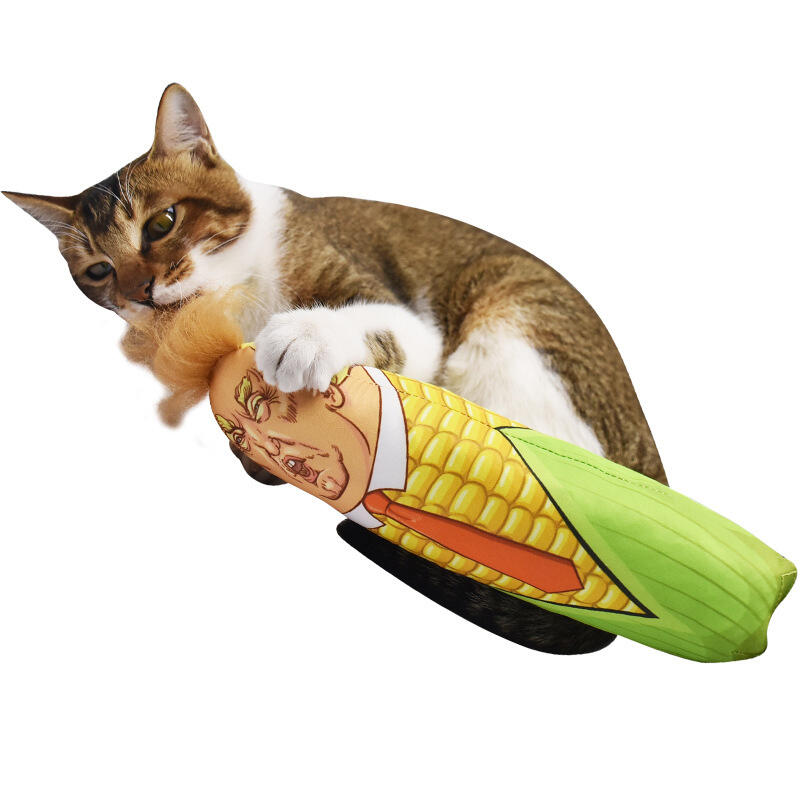

Pet Products Stuffed Funny Trump Face Pet Corn Toy in Multicolor. Size