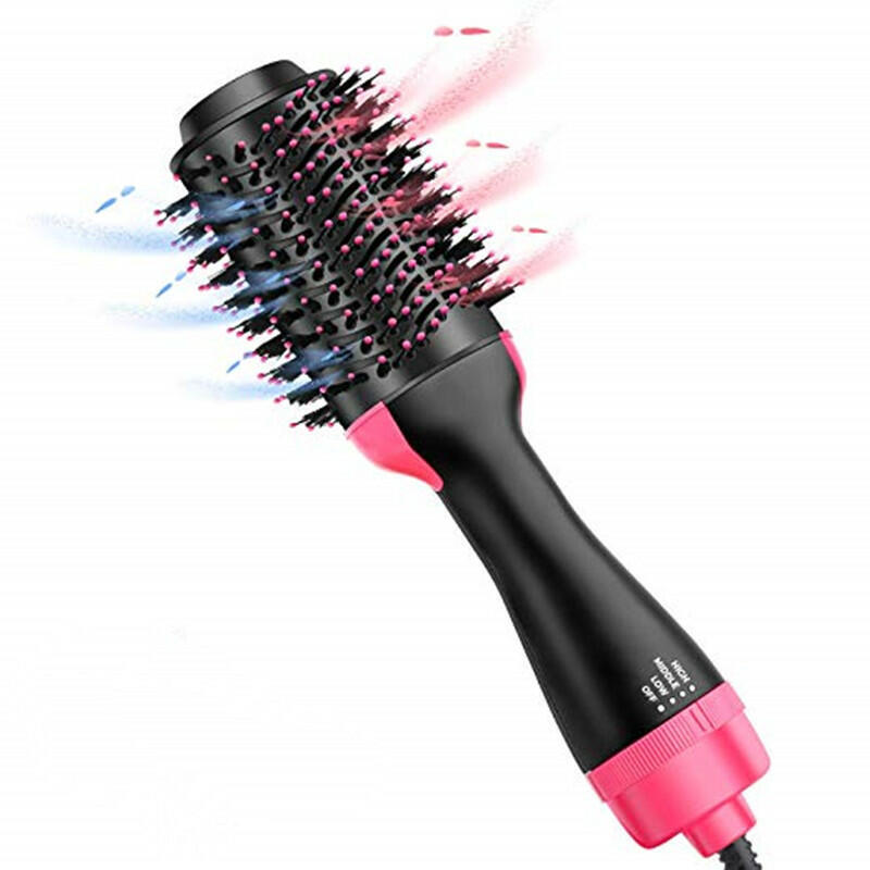 

Multi-Funtional Straighten & Curl Hot Air Brush Hair Blow Dryer, Black, 468775