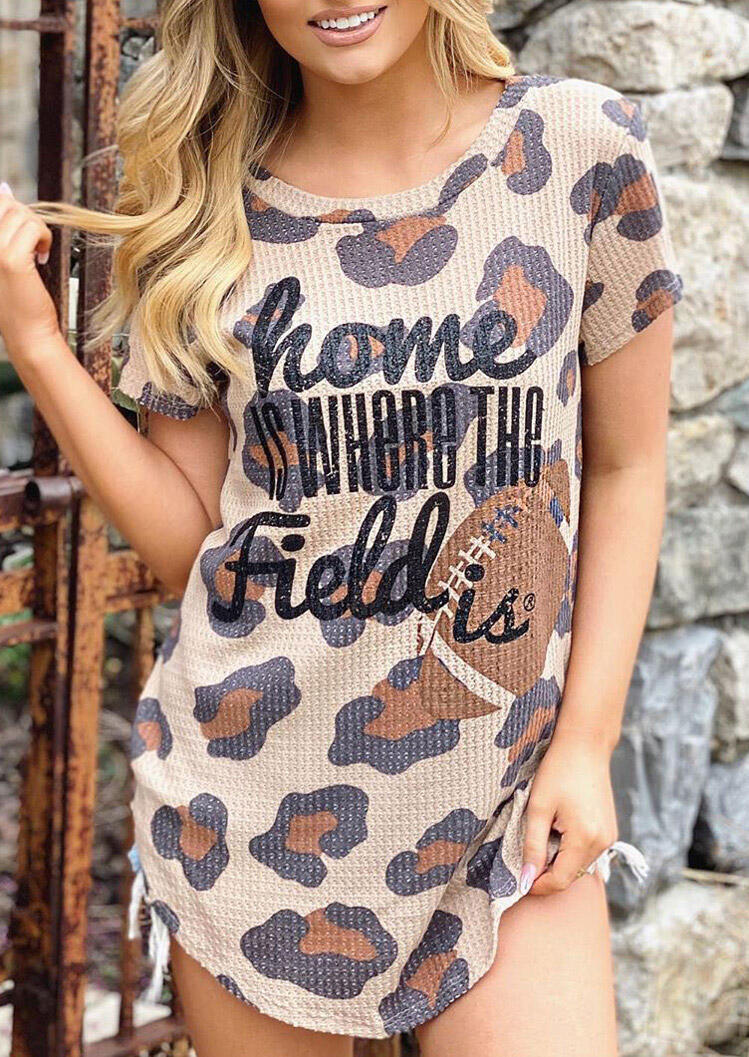 

Mini Dresses Presale - Leopard Baseball Home Is Where The Field Is Mini Dress. Size: S,M,,XL
