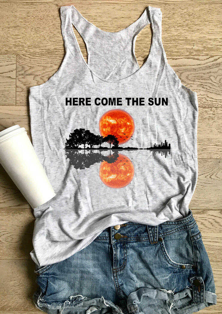 

Here Come The Sun Guitar Lake Tank - Light Grey, 468876