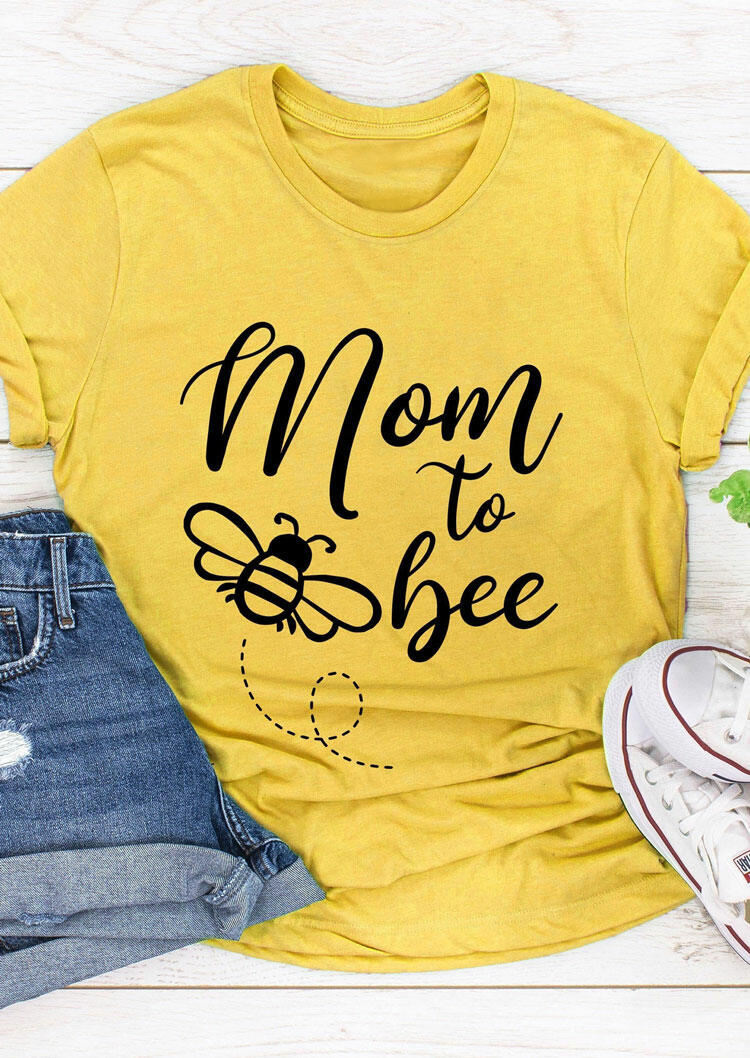 

Tees T-shirts Mom To Bee O-Neck T-Shirt Tee in Yellow. Size