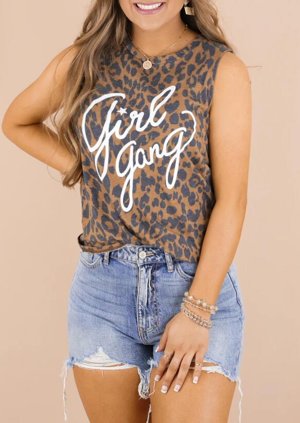 

Girl Gang Star Leopard Tank without Necklace, 468650