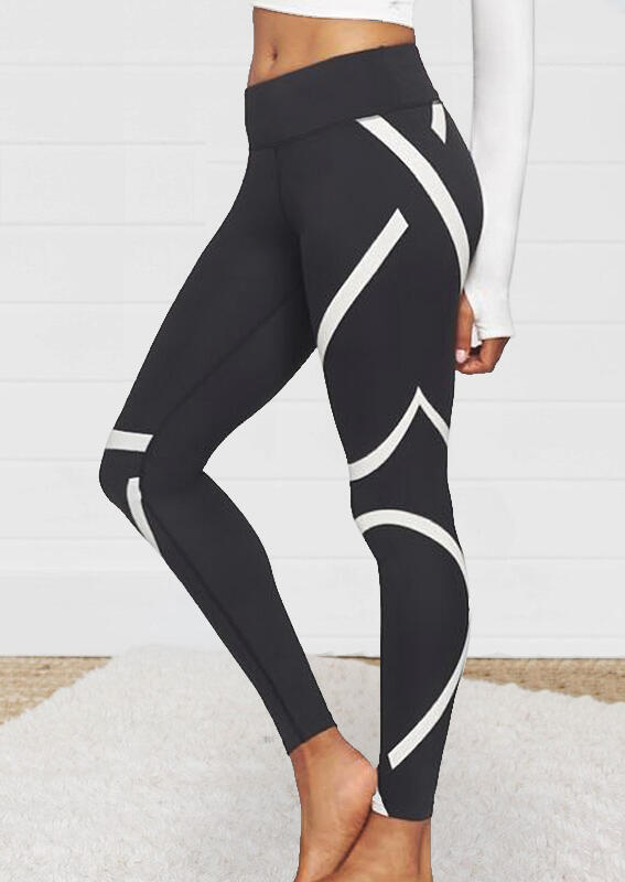 

Printed Yoga Fitness Activewear Leggings - Dark Gray, Dark grey, 469229