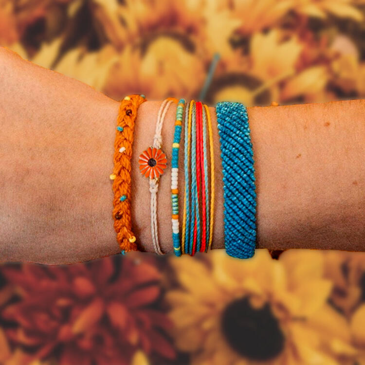 

Bracelet 5Pcs Sunflower Beads Braided Bracelet. Size, Multicolor