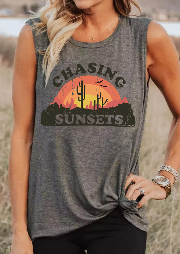 

Chasing Sunsets Cactus Tank - Dark Grey, 469531