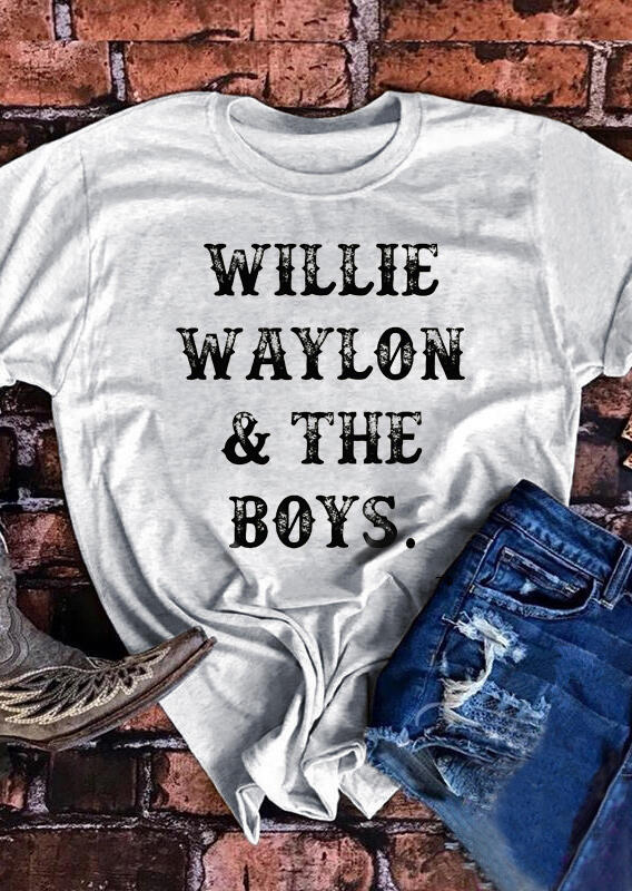 

Willie Waylon & The Boys T-Shirt Tee - Light Grey, 469560