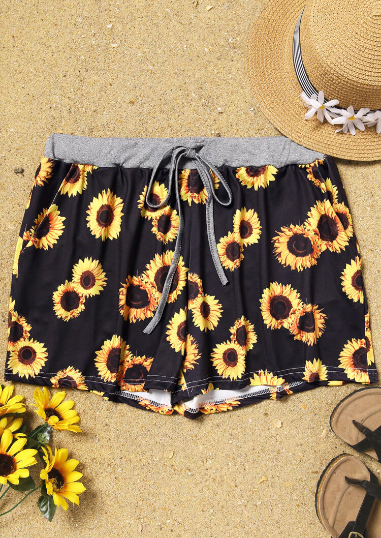 

Shorts Sunflower Tie Drawstring Shorts in Black. Size