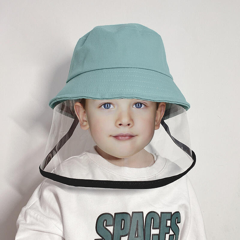 

Children's Fisherman Hat with Splash-Proof Face Shield, Yellow;cyan, 469761