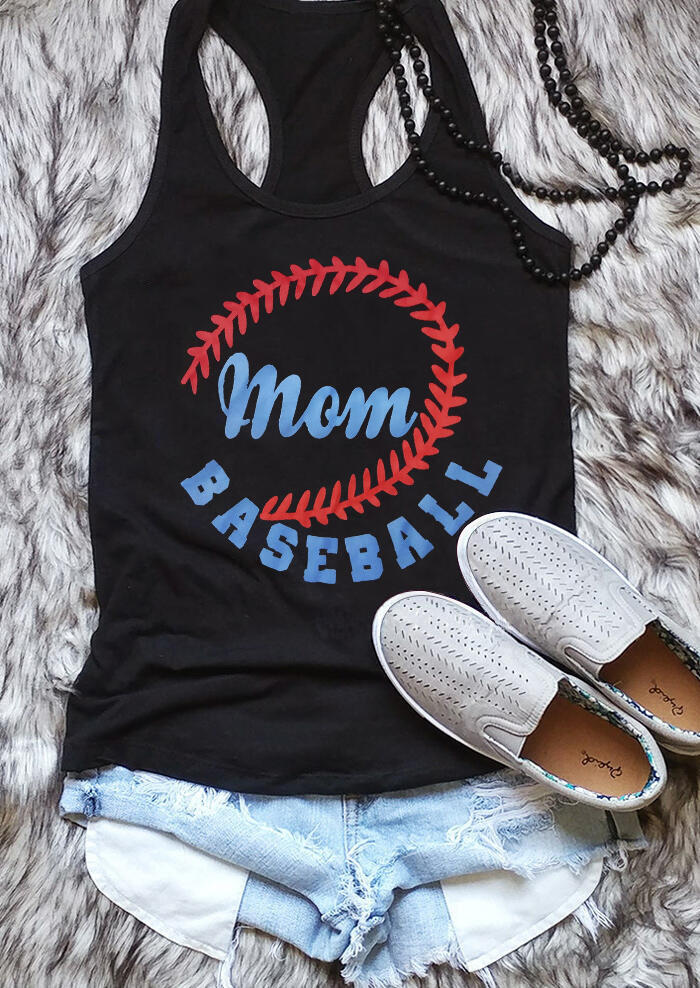 

Mom Baseball O-Neck Tank - Black, 469790