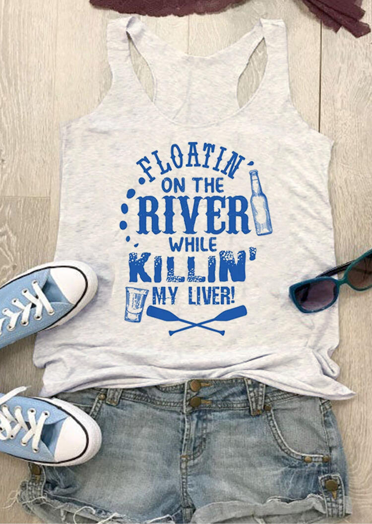 

Tank Tops Floatin' On The River Tank in Gray. Size