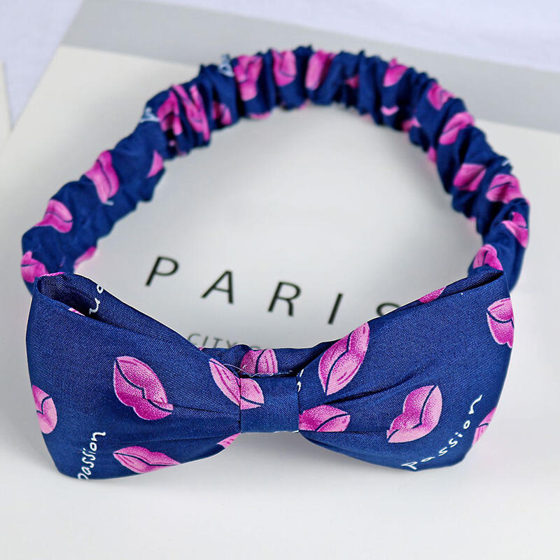 

Hair Accessories Elastic Lips Bow Headband. Size, Blue