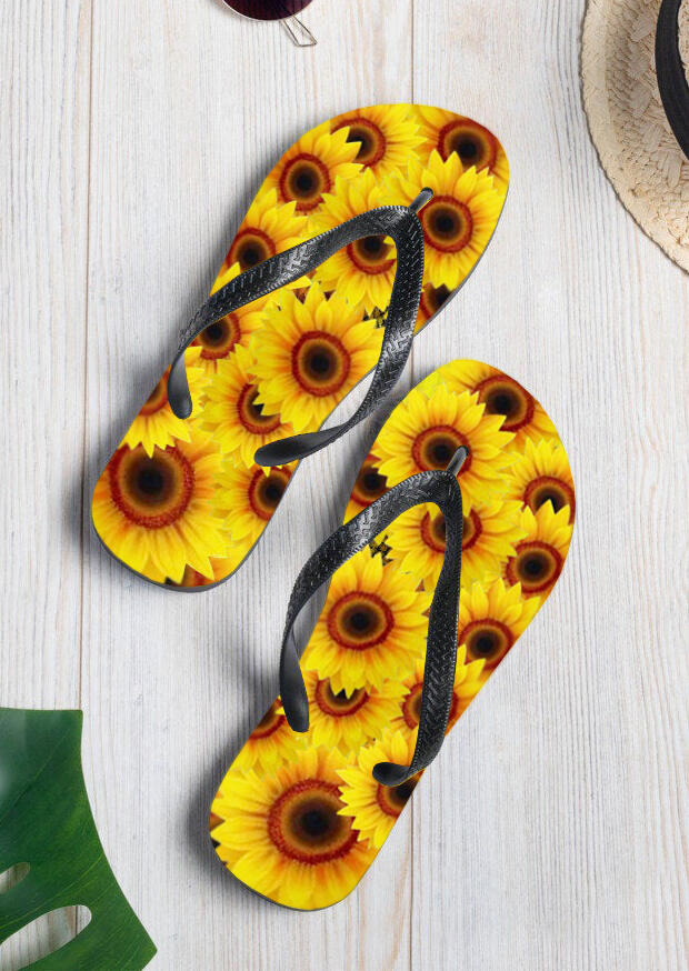

Slippers Presale - Sunflower Flip Flop Slippers - Yellow. Size: ,38,39,40,41