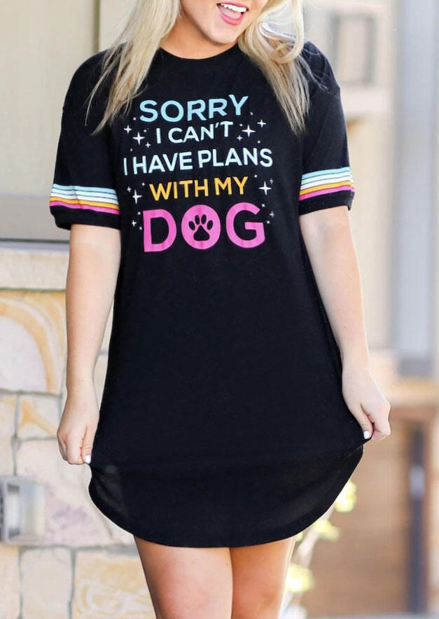 

Mini Dresses Presale - Sorry I Can't I Have Plans With My Dog - Black. Size: S,M,,XL