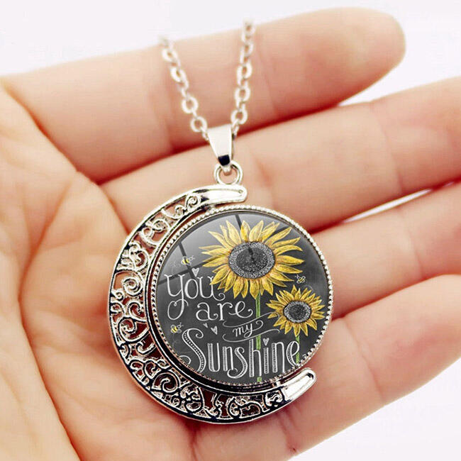 

You Are My Sunshine Sunflower Necklace, Gold;silver, 470099