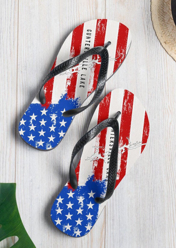 

Slippers Presale - American Flag Independence Day Flip Flop Slippers. Size: S,M, Multi