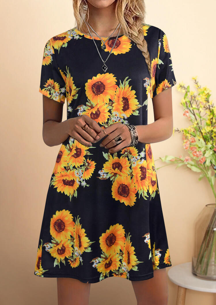

Mini Dresses Sunflower O-Neck Mini Dress in Black. Size