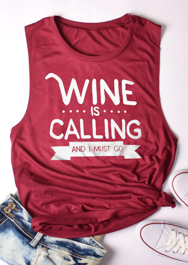 

Wine Is Calling And I Must Go Tank - Burgundy, 470094