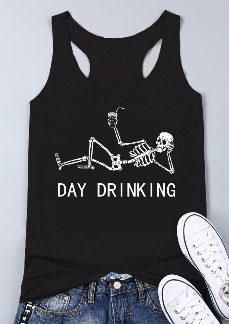 

Day Drinking Skull Tank - Black, 470350