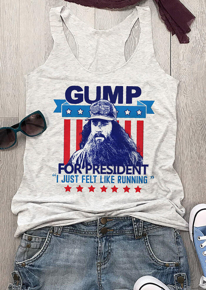 

Gump For President American Flag Star Tank - Light Grey, 470402