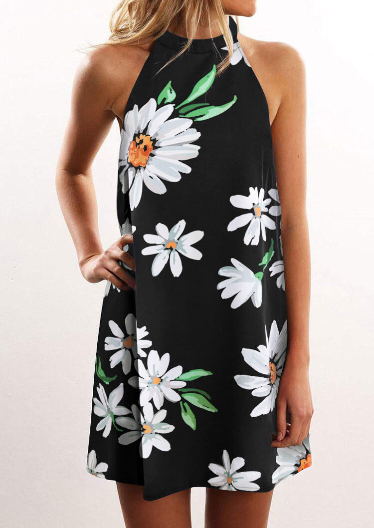 

Daisy Open Back Sleeveless Mini Dress - Black, 468969