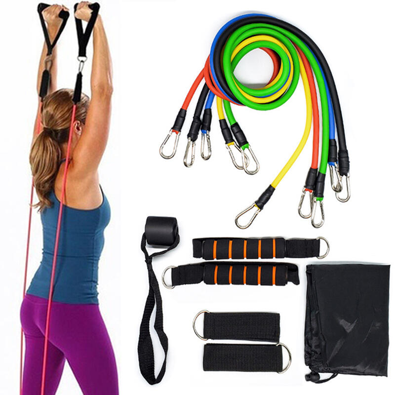 

Sport Product 11Pcs Fitness Gym Yoga Training Elastic Bands, Multicolor