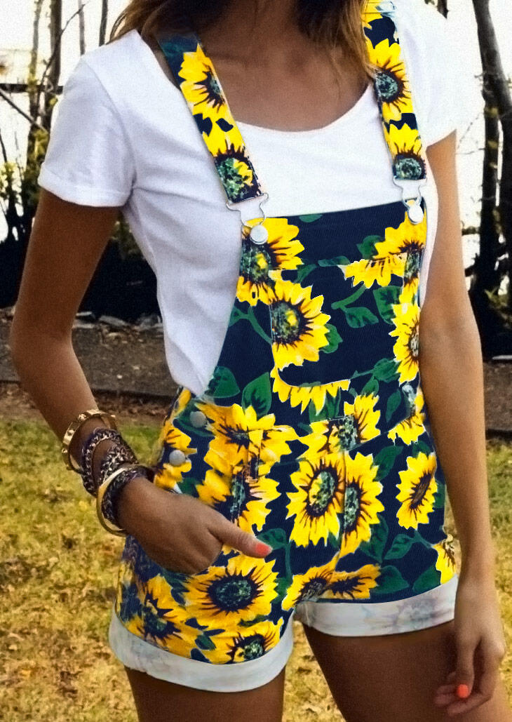 

Sunflower Pocket Overalls Romper - Navy Blue, 470851