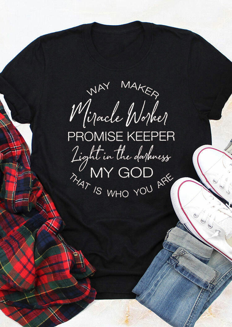 

Tees T-shirts Way Maker My God T-Shirt Tee - Black. Size