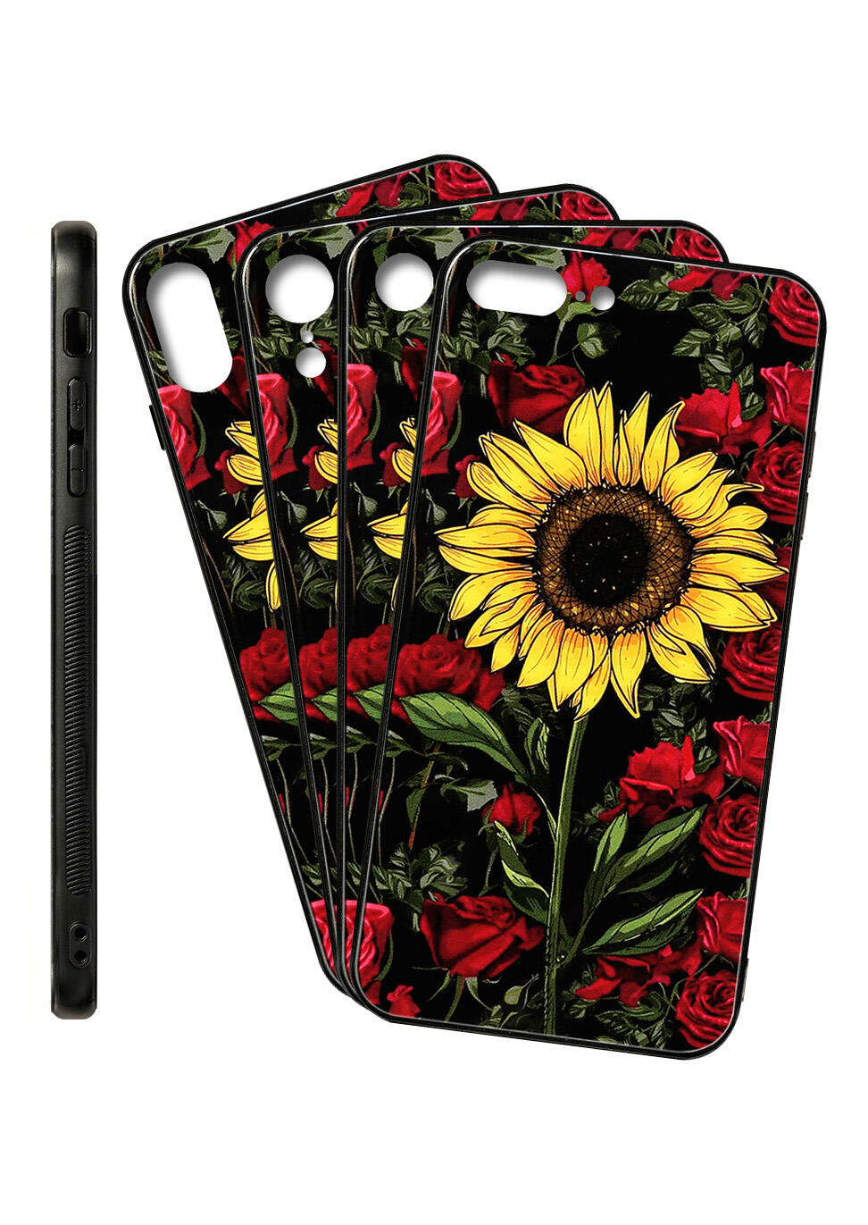 

Sunflower and Rose Iphone XR / Iphone XS Max / Iphone 8 / Iphone 8 Silicone Protective Phone Case in Multicolor. Size: iPhone XS Max