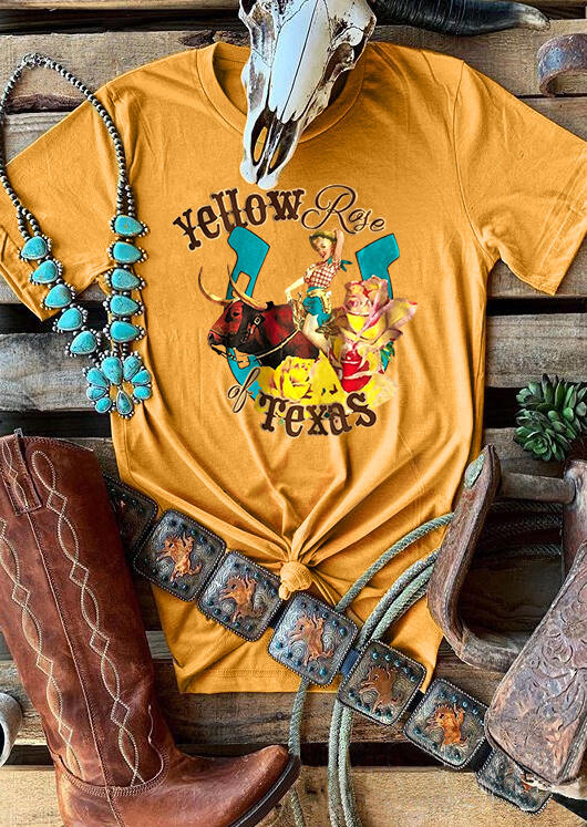

Tees T-shirts Yellow Rose of Texas T-Shirt Tee in Yellow. Size