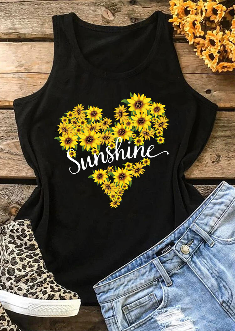

Tank Tops Sunflower Sunshine Tank in Black. Size