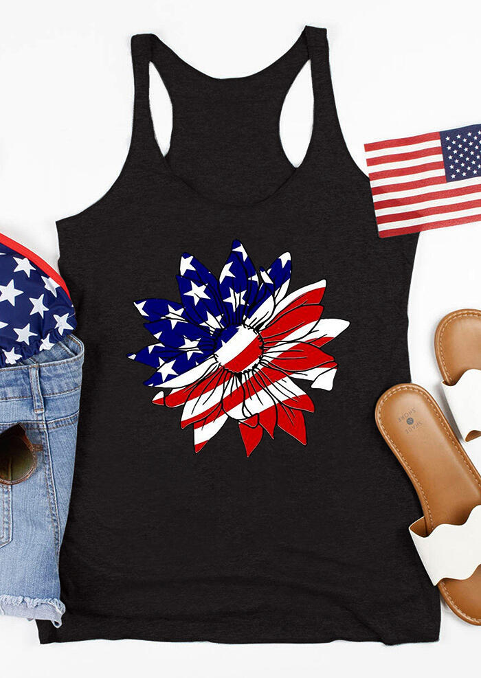 

Tank Tops Sunflower American Flag Tank - Black. Size: ,XL