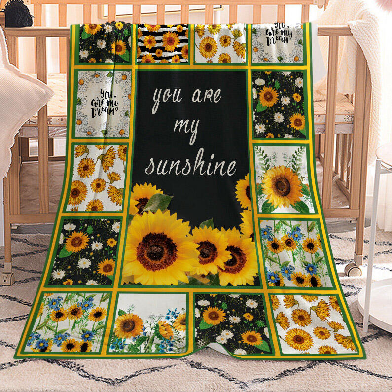 

Blanket You Are My Sunshine Sunflower Blanket, Black