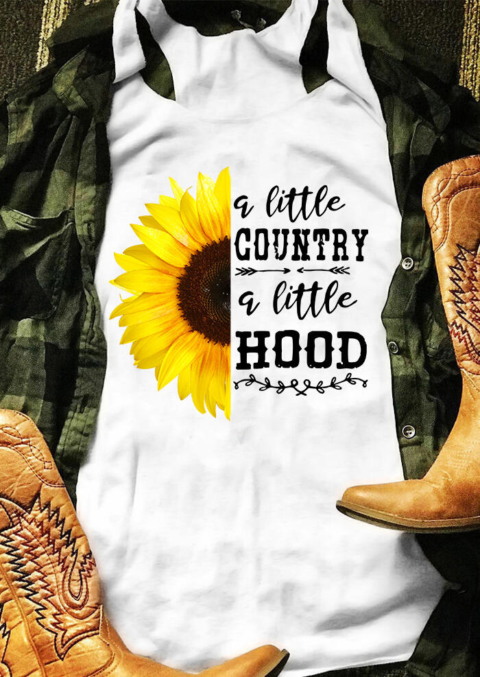 

Tank Tops Sunflower A Little Country A Little Hood Tank in White. Size