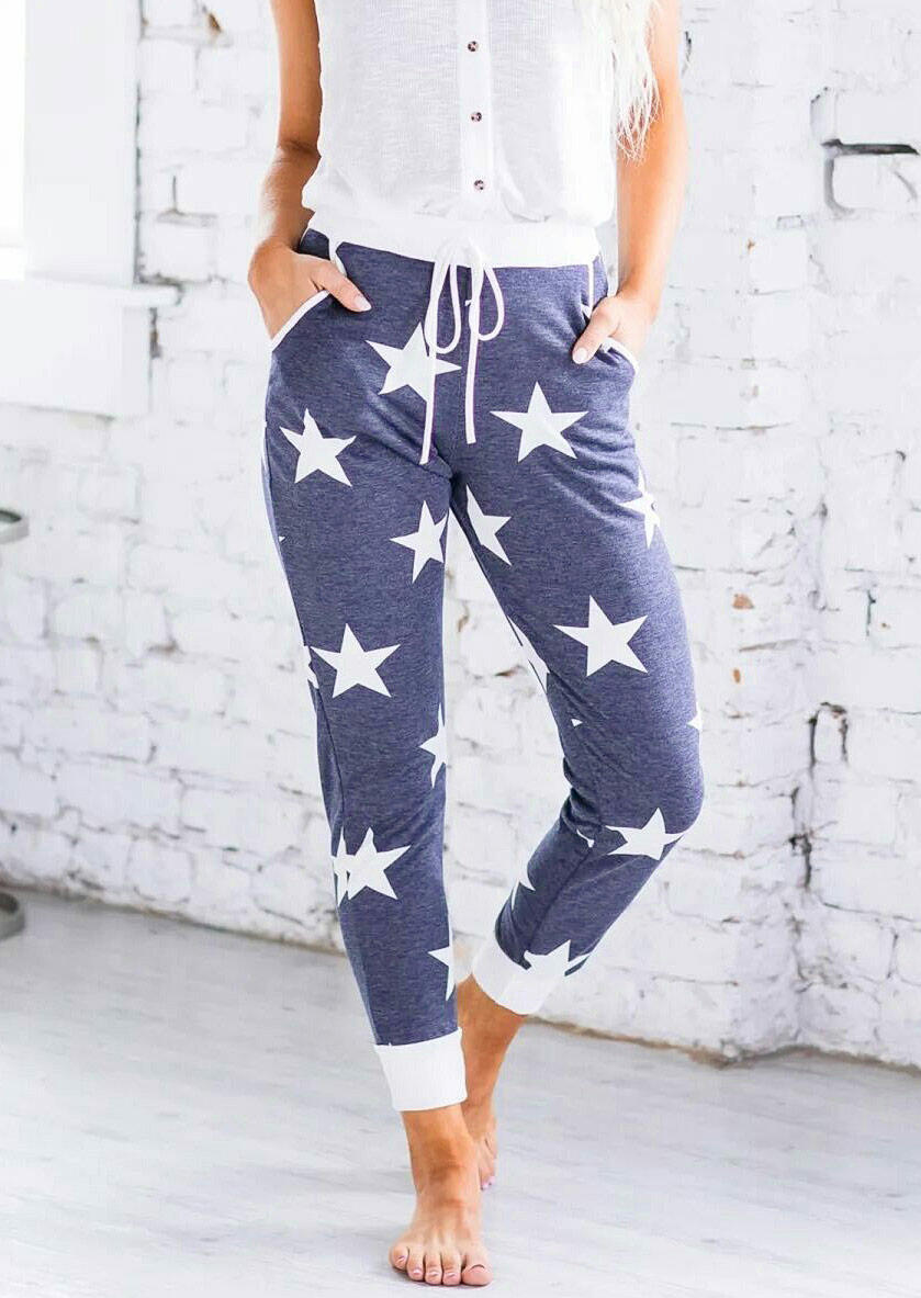 

Star Pocket Drawstring Pants - Blue, 470787