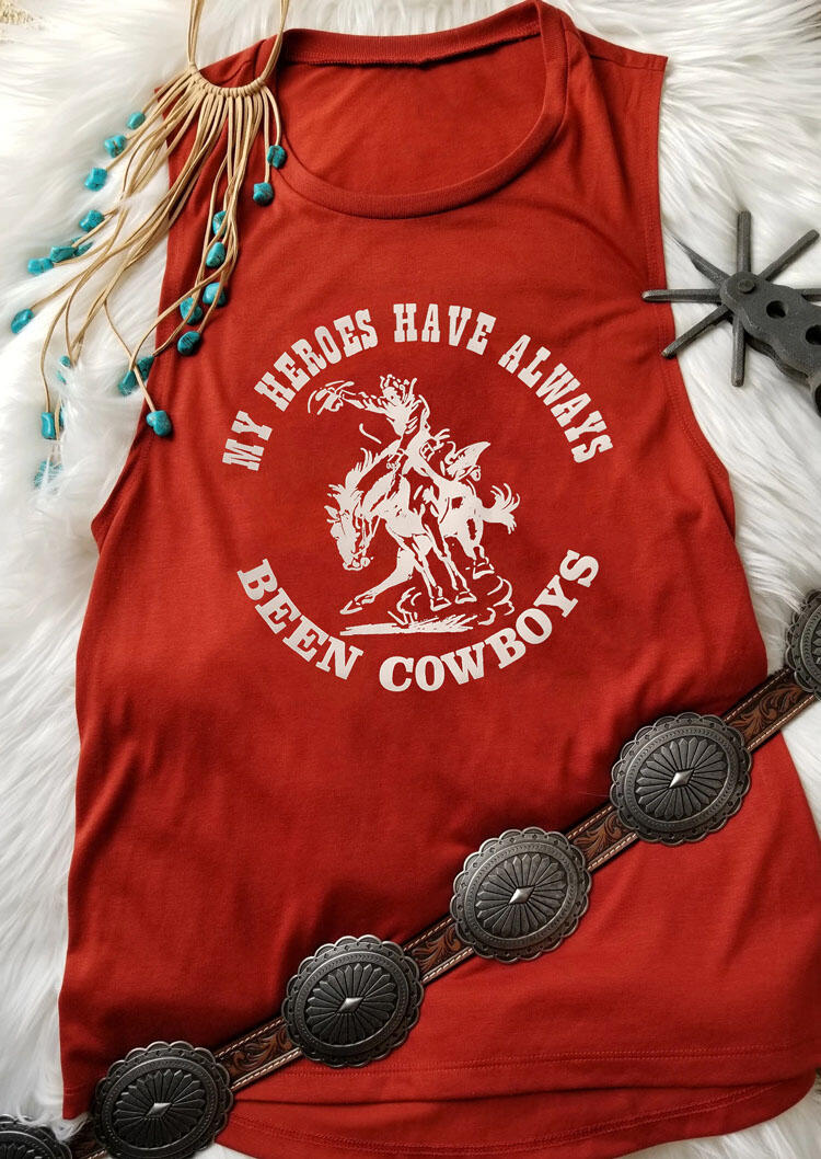 

My Heroes Have Always Been Cowboys Tank - Brick Red, 471158
