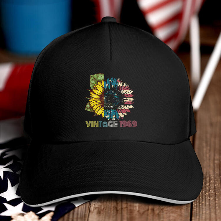 

Hats American Flag Sunflower Vintage 1969 Hat. Size, Black
