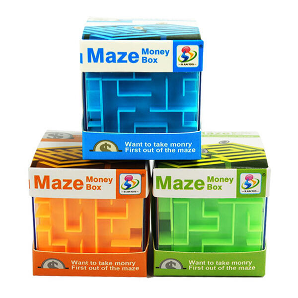 

Home Decor Funny Maze Puzzle Cube Coin Saving Box in Random. Size