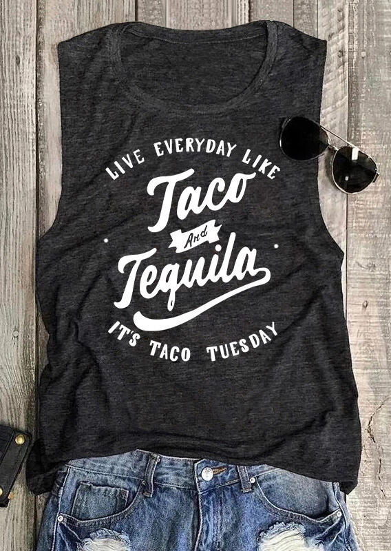 

Tanks Taco And Tequila It's Taco Tuesday Tank in Dark Grey. Size