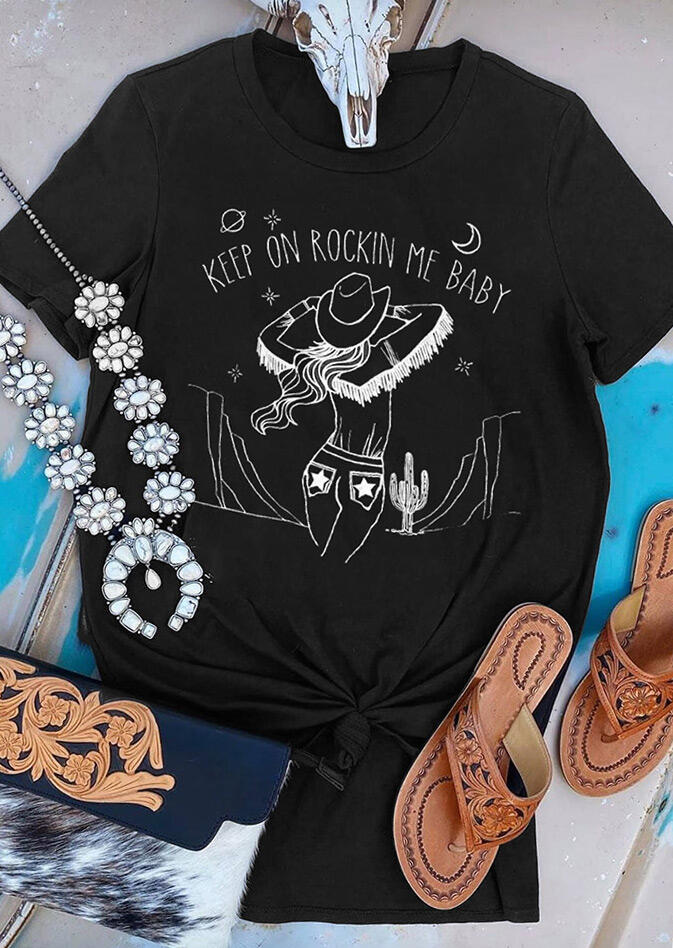 

Keep On Rockin Me Baby T-Shirt Tee - Black, 469822