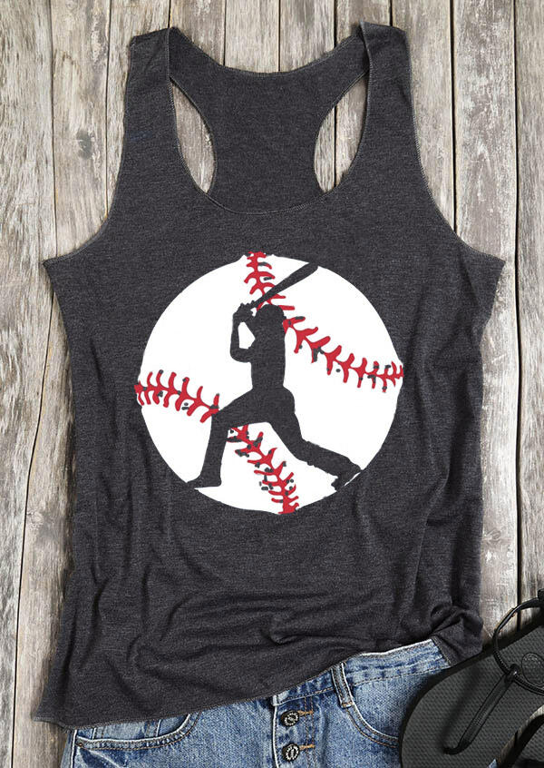 

Tank Tops Baseball O-Neck Tank - Dark Grey. Size: ,M