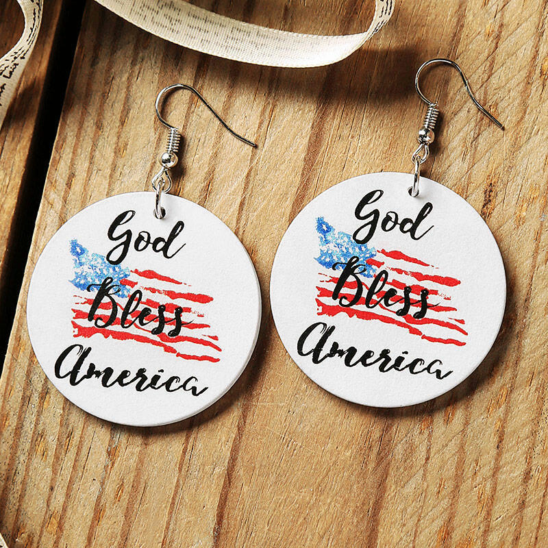 

Earrings American Flag God Bless America Earrings - White. Size